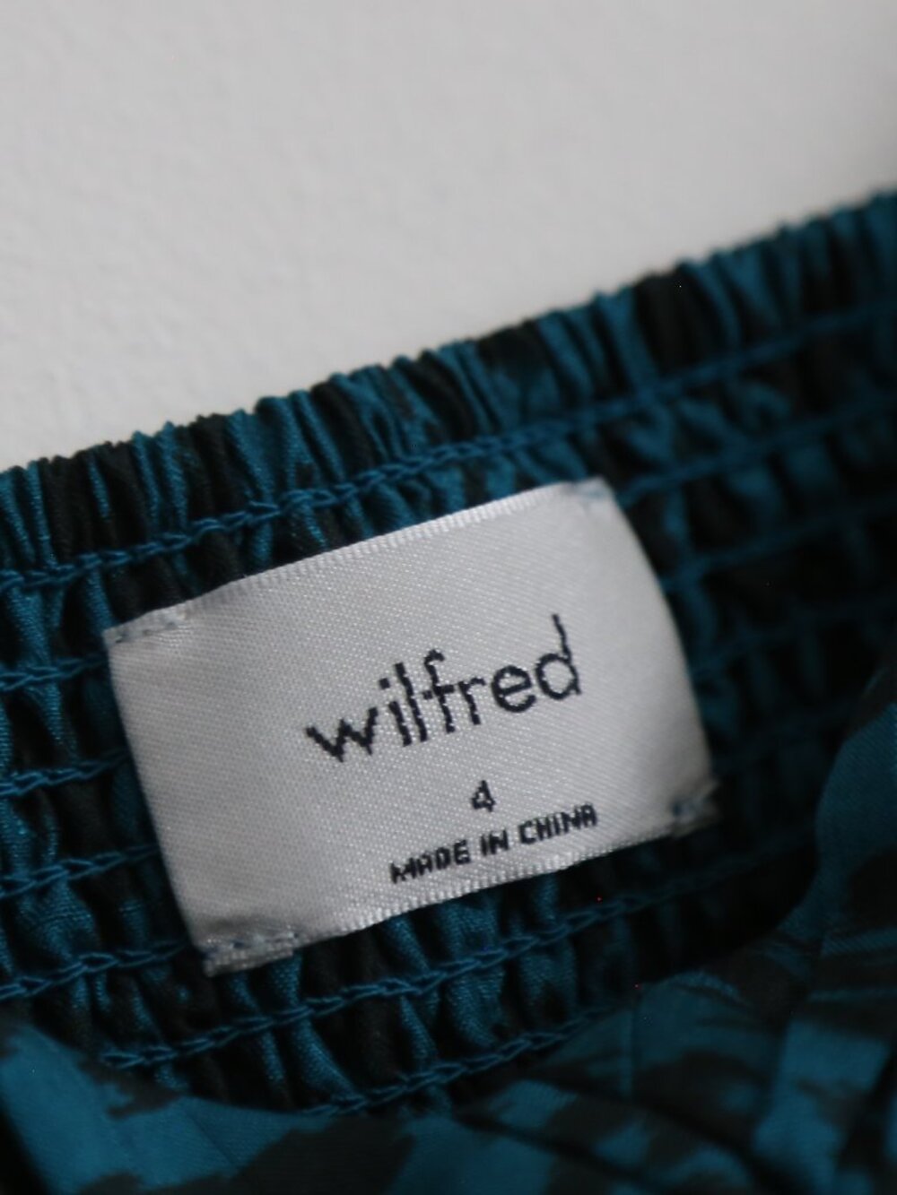 Aritzia Wilfred Teal & Black Animal Print Cropped Tank Bustier Top Size 4 - Picture 4 of 6